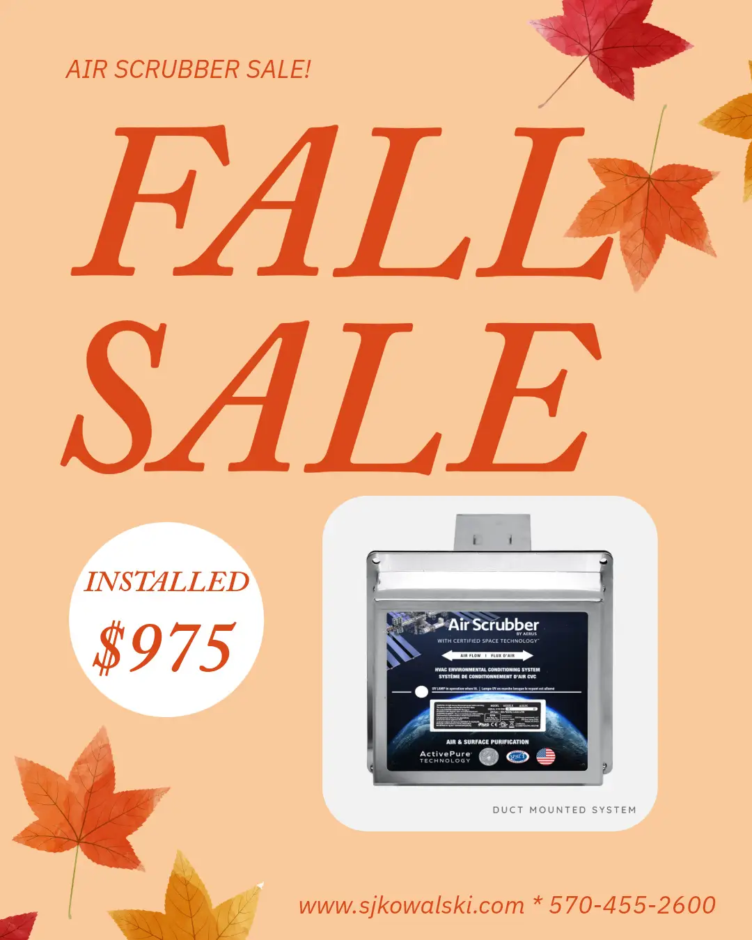Fall Sale on Air Scrubbers